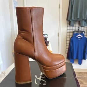 Brown Platform Ankle Boots